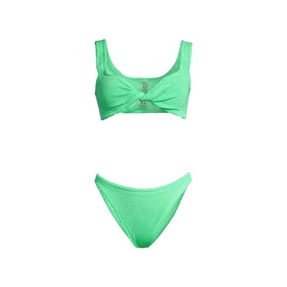 Hunza G Juno Twisted Two-Piece Bikini Set - One Size - Lime - Picture 1 of 5